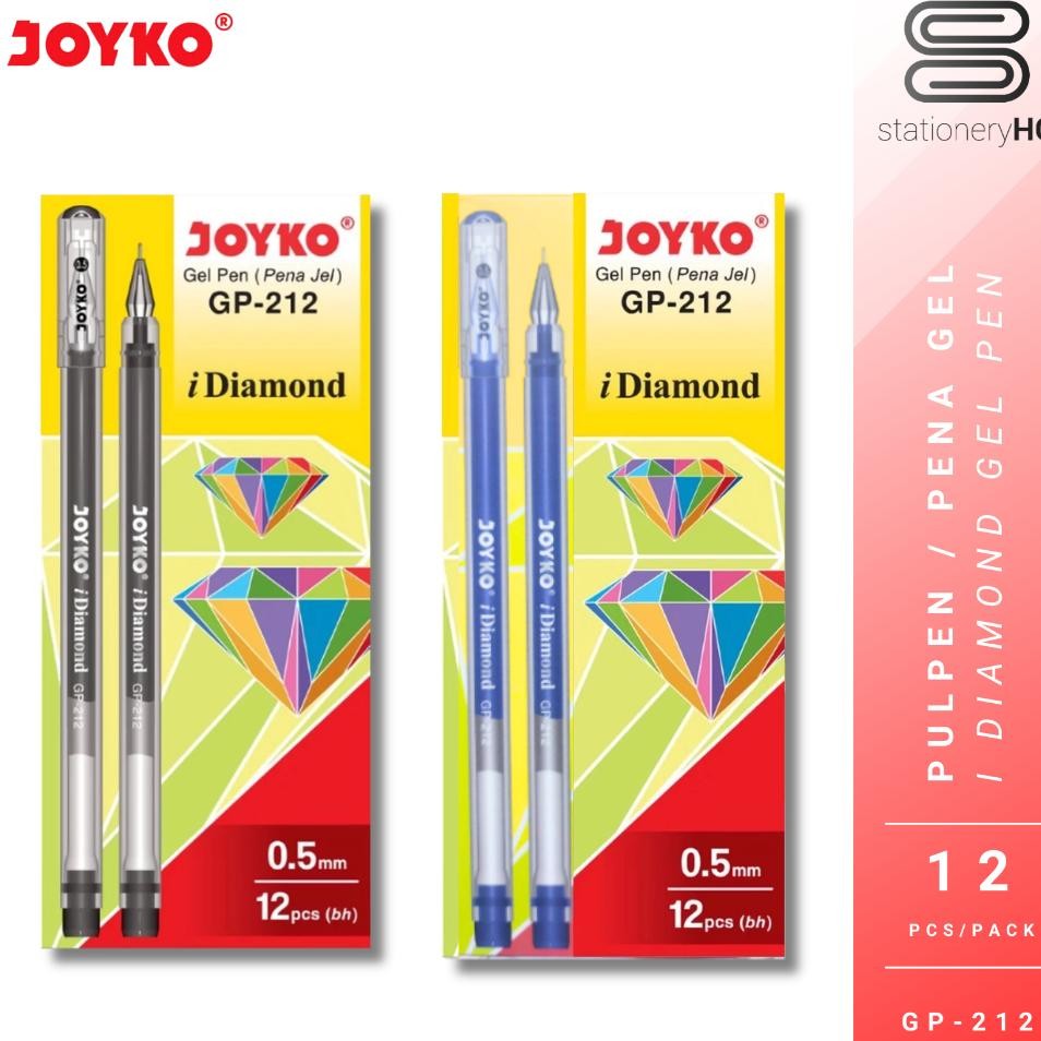 

12 Pcs Gel Pen Pulpen Joyko Gp Idiamond 0.5