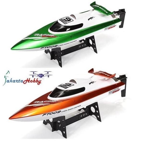 ft009 upgrade racing boat 2.4g high speed remote + motor cooling + lipo - kapal rc balap air terlari