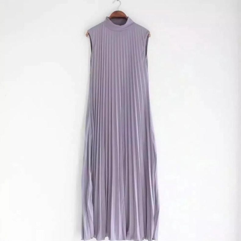 Dress Bumil Wanita Plisket - Baju Hamil Kekinian - Long Dress Panjang -  Inner Dress Plisket Premium