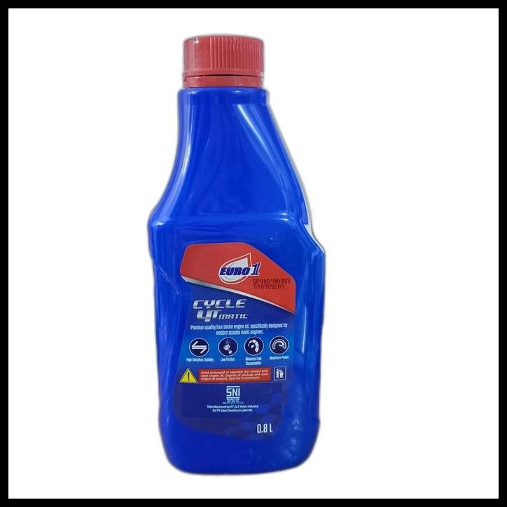 GRATIS ONGKIR OLI MOTOR EURO1/EURO 1 CYCLE 4T MATIC 10W30/10W-30 API SL JASO MB 0.8L 