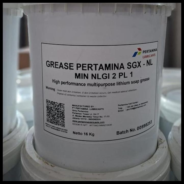 TERMURAH PERTAMINA SGX-NL PELUMAS MINYAK GEMUK/CERBI LITHIUM MP BEARING (16 KG) 
