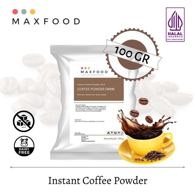 

Original MAXFOOD Kopi Bubuk Instan 100gr - Coffee Powder Tanpa Ampas Siap Seduh