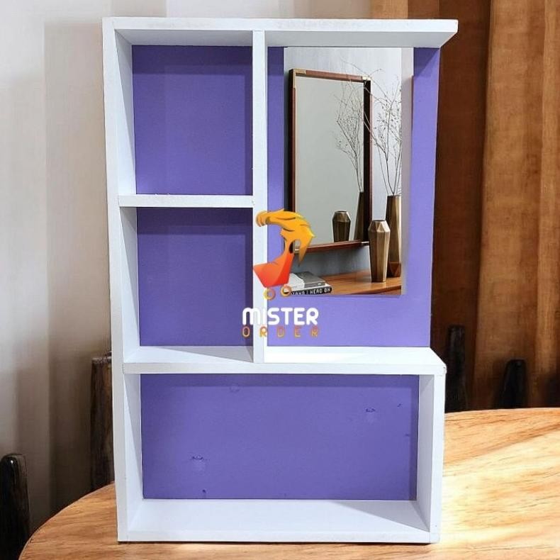 Terlaris - Rak Kosmetik Gantung Kotak Minimalis 6040 Rak Make Up Rak Kaca