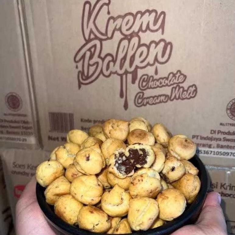 

Terlaris - Snack Kue Soes Coklat 2Kg Kue Kering Coklat / Soes Krem Ballen 2Kg
