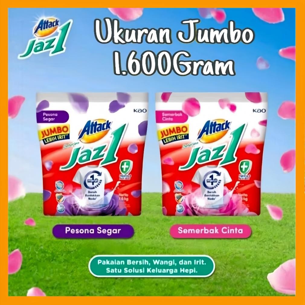 Boom Sale - [Cod] Deterjen Bubuk Attack Jaz1 Semerbak Cinta 1.6 Kg / Sabun Cuci Pakaian