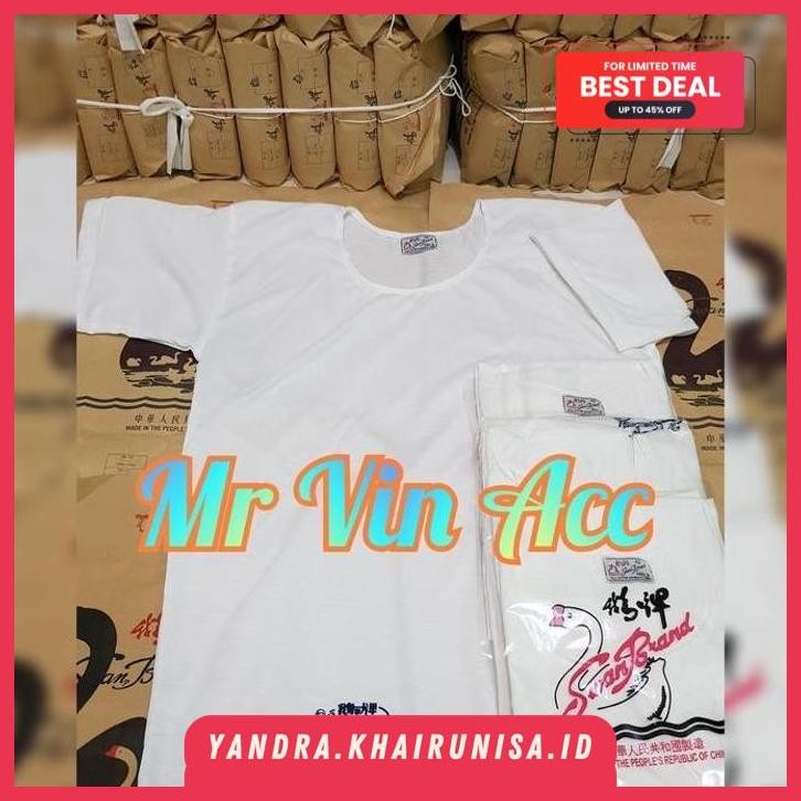 KUALITAS PRODUK TERBAIK BIG SIZE 44-46 KAOS OBLONG PRIA SWAN BRAND KAOS OBLONG PUTIH POLOS          