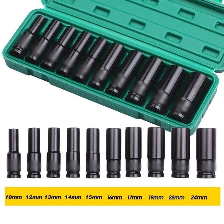 10Pcs Mata Socket 1/2 8-24mm Impact Kunci Socket/Kunci shock Impact socket set/Impact sock impact wr