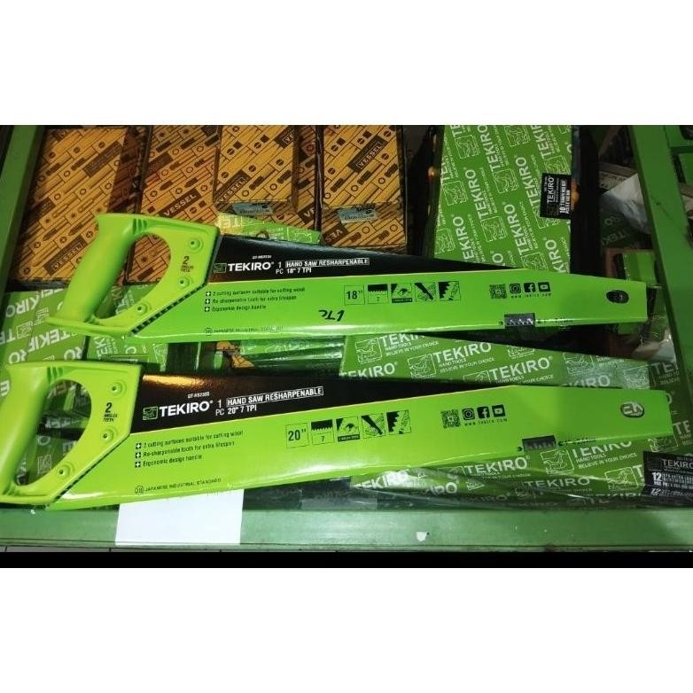 Tekiro gergaji kayu/gergaji tangan gagang plastik 18"/20"