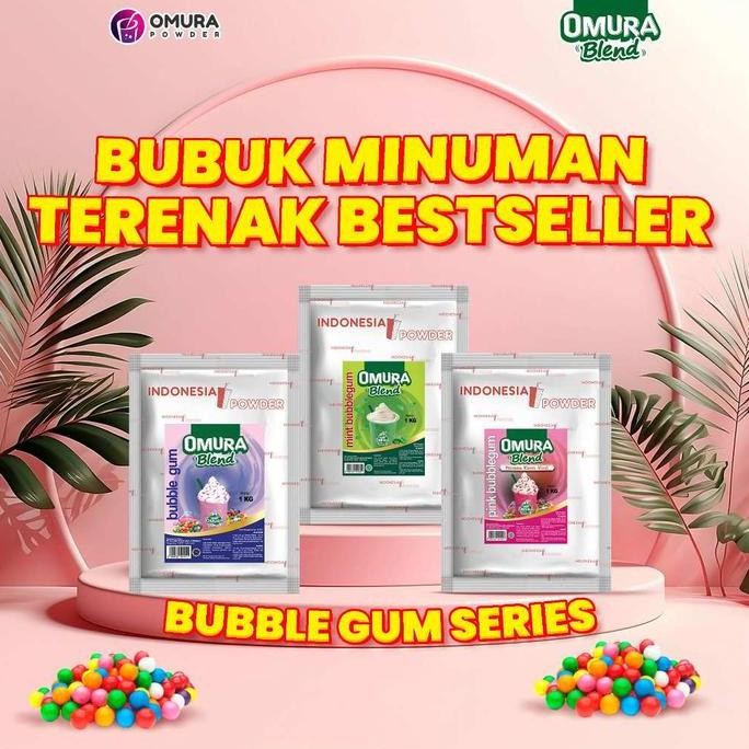 

Original Omura Bubuk Minuman Bubble Gum Series 500g - Powder Drink Rasa Permen Karet Premium