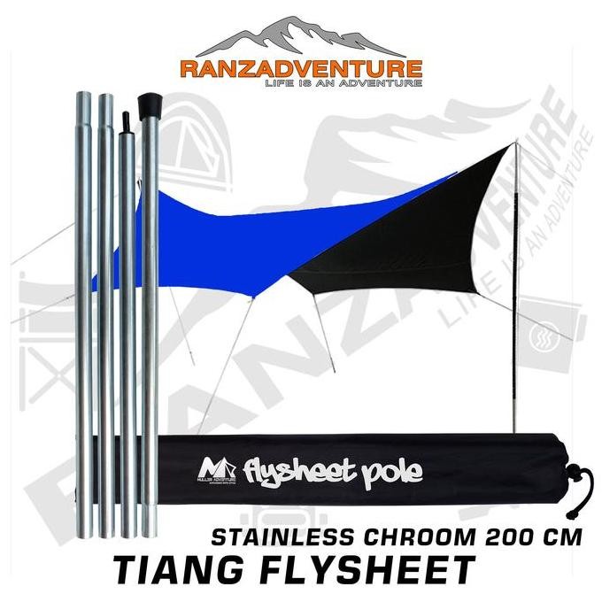 Terbaru Tiang Flysheet Alumunium Tiang Tenda 200Cm Untuk Pasang Flysheet 1 Tiang