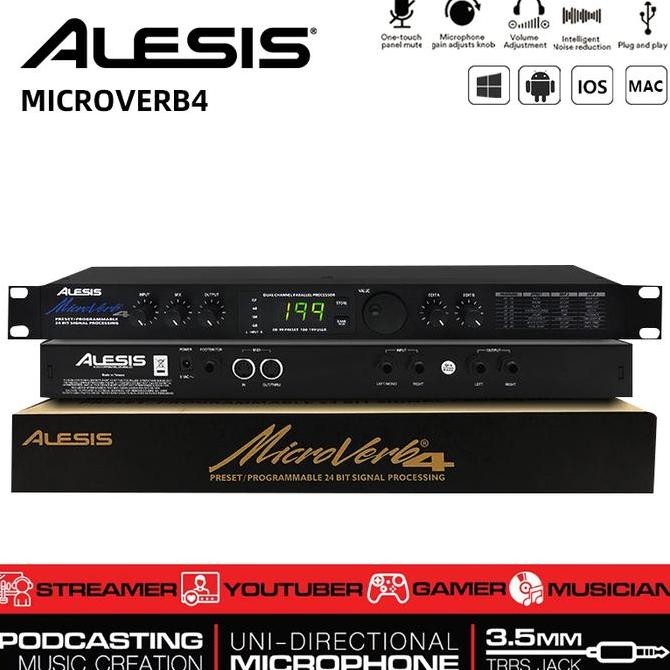 Alesis Microverb4 Prosesor Efek Dsp Dual Channel,, Prosesor Efek Digital Panggung Dan Ktv, Dapat Set