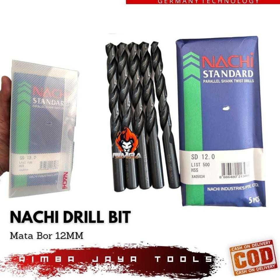 NACHI 12MM MATA BOR BESI BETON BERKUALITAS TINGGI BAJA MURNIN Alat Pertukangan & Perkakas > Bor