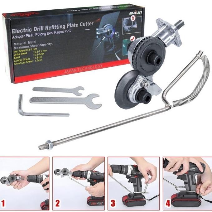 

Adaptor Adapter Converter Bor Pemotong Potong Gunting Seng Plat Besi Logam Electric Drill Plate Cutter RB2