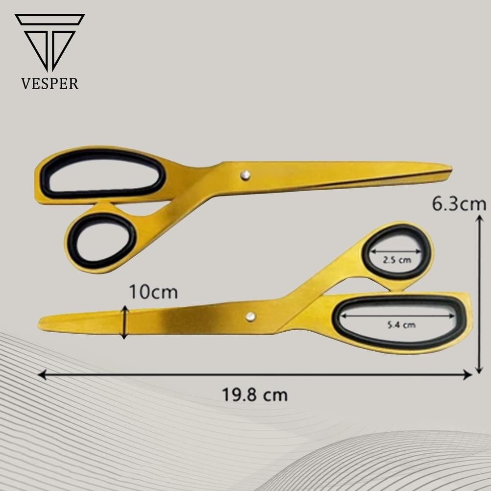 

golden scissors asymmetric / gunting gold serbaguna minimalis design office house hold korean stationery RB2