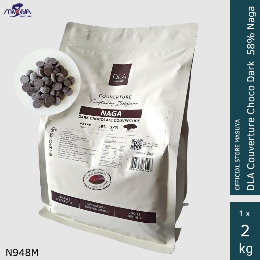 

DLA Couverture Dark Choco 58% Naga / Coklat Koin / Coklat Baking 2kg Nugi