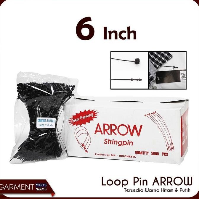 

Terlaris - Loop Pin / String Pin / Hang Tag Plastik Merk Arrow Ukuran 6 Inch (5000 Pcs - 1 Dus)