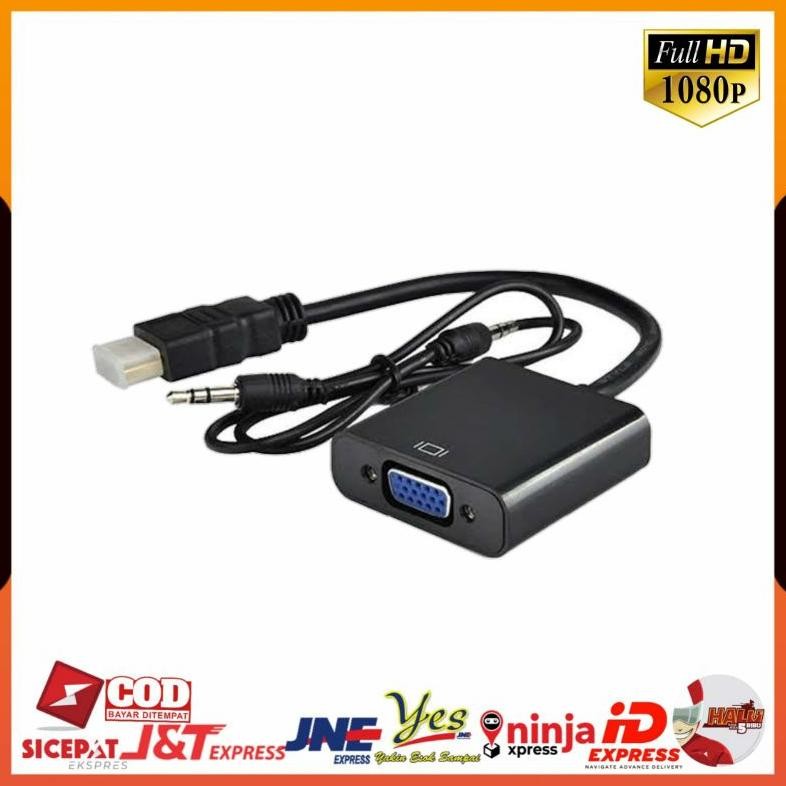 (COD) CONVERTER ADAPTER KONEKTOR HDMI TO VGA + KABEL AUDIO /  PS3 TO VGA / PS TO VGA / DARI LAPTOP K