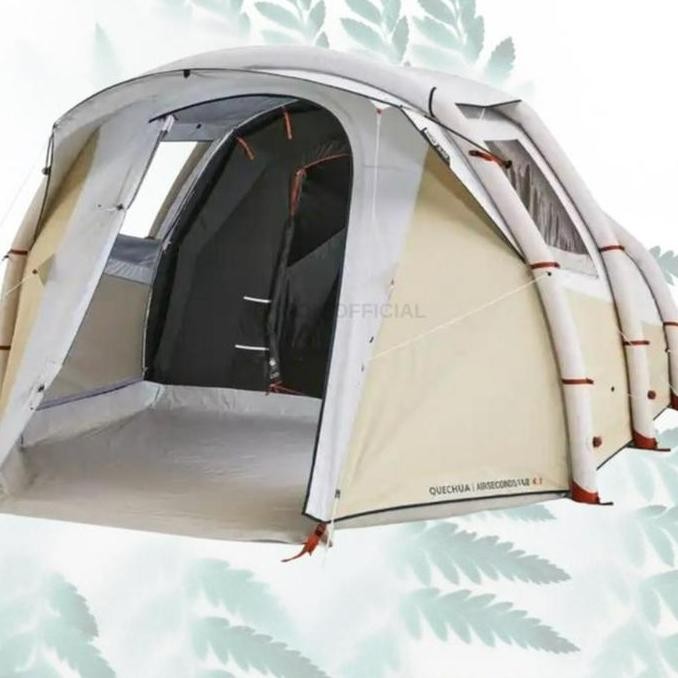 Terbaru Quechua Air Second 4.1 Xl Fresh & Black Tenda Inflatable Untuk 4 Orang Original Camping Huja
