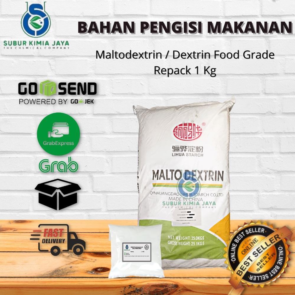 

Maltodextrin / Dextrin Ex Lihua DE 10-12 Food Grade / Filler Makanan Netral 1 Kg Nugi