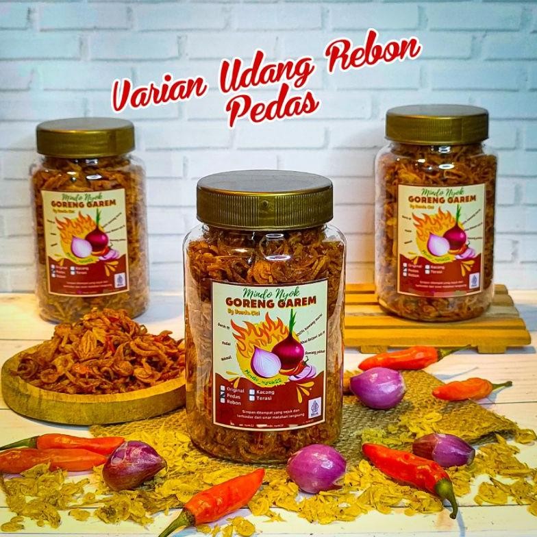 

Goreng garem Varian Udang Rebon mindo nyok 100% bawang murni Nugi