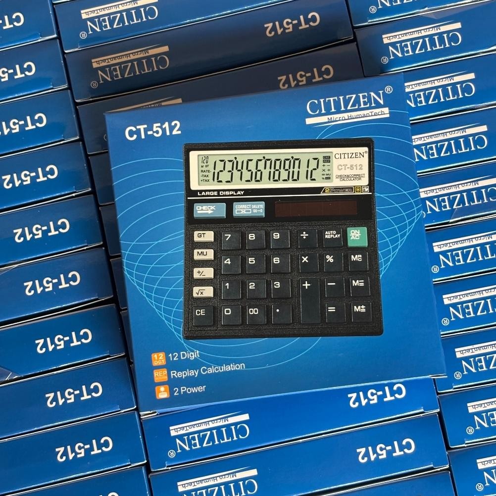 

Kalkulator Calculator CITIZEN CT 512 - 12Digit Murah - Kalkulator Sekolah Praktis Kantor Matematika - Calculator Check Dual Two 2 Power RB2