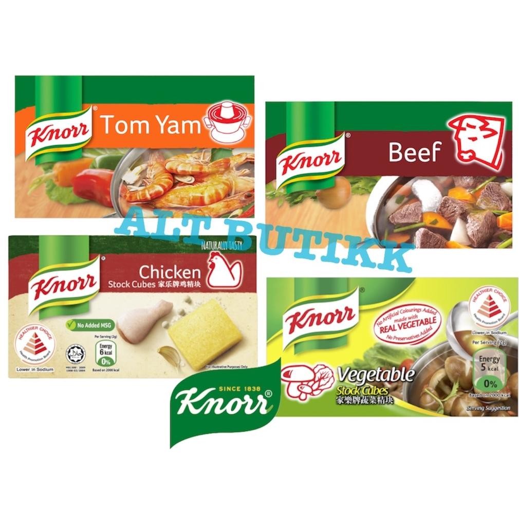 

READY STOCK KNORR STOCK CUBES 60 GR | CHICKEN BEEF TOM YUM VEGETABLE | 6 X 10 gram | BUMBU KALDU