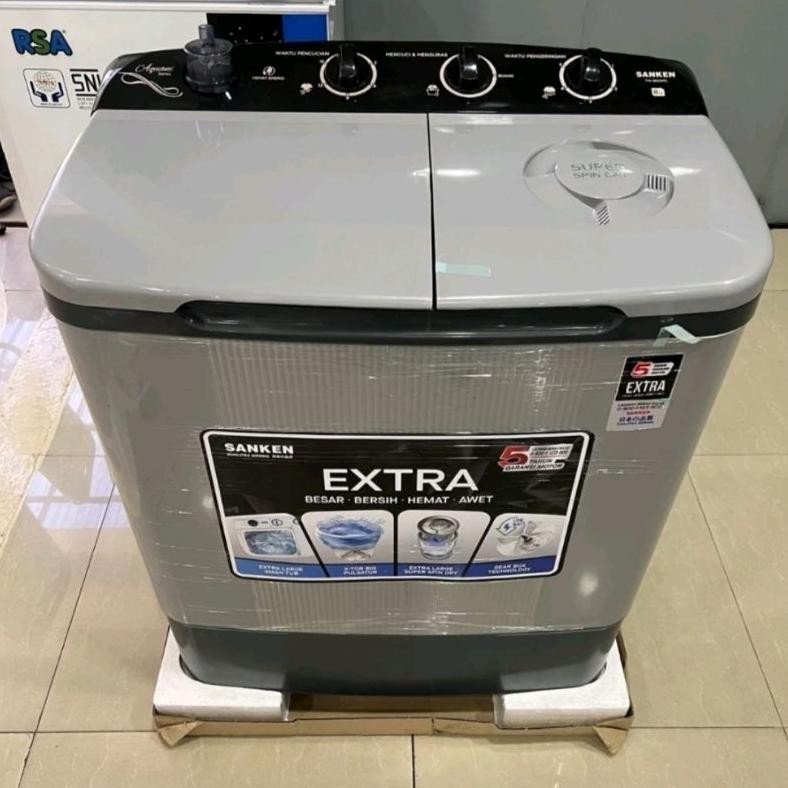 Sanken Mesin Cuci 2 Tabung 9KG TW-9110 PK / 8663 8KG / 8600 8KG / 8827 8KG Low Watt Nugi