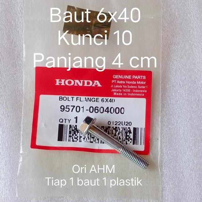 Baut 6x40 Kunci 10 Panjang 4cm Motor Honda Ori AHM TERBARU