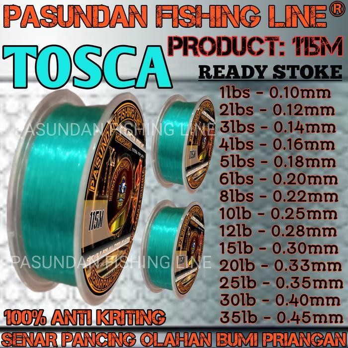 Pasundan Fishing Line Warna Tosca Panjang 100Meter+15M(115M)Benang Tali Senar Pancing Olahan Siap Pa