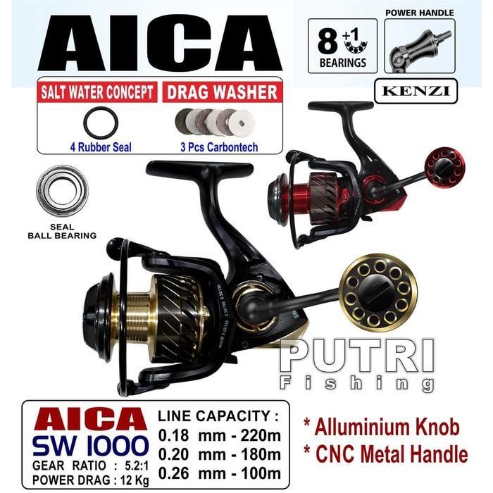 Kenzi Aica Sw Reel Pancing Kapasitas 1000 2000 3000