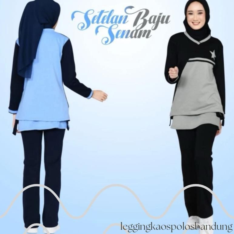 Setelan Baju Senam Aerobic Muslimah/Celana Rok Senam Cargo
