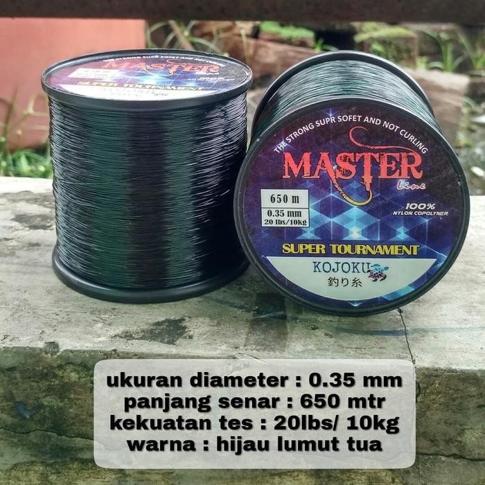 Senar Tali Benang Pancing Master Super Kuat Lentur Anti Kriting Mudah Tenggelam Tahan Gesekan Cocok 