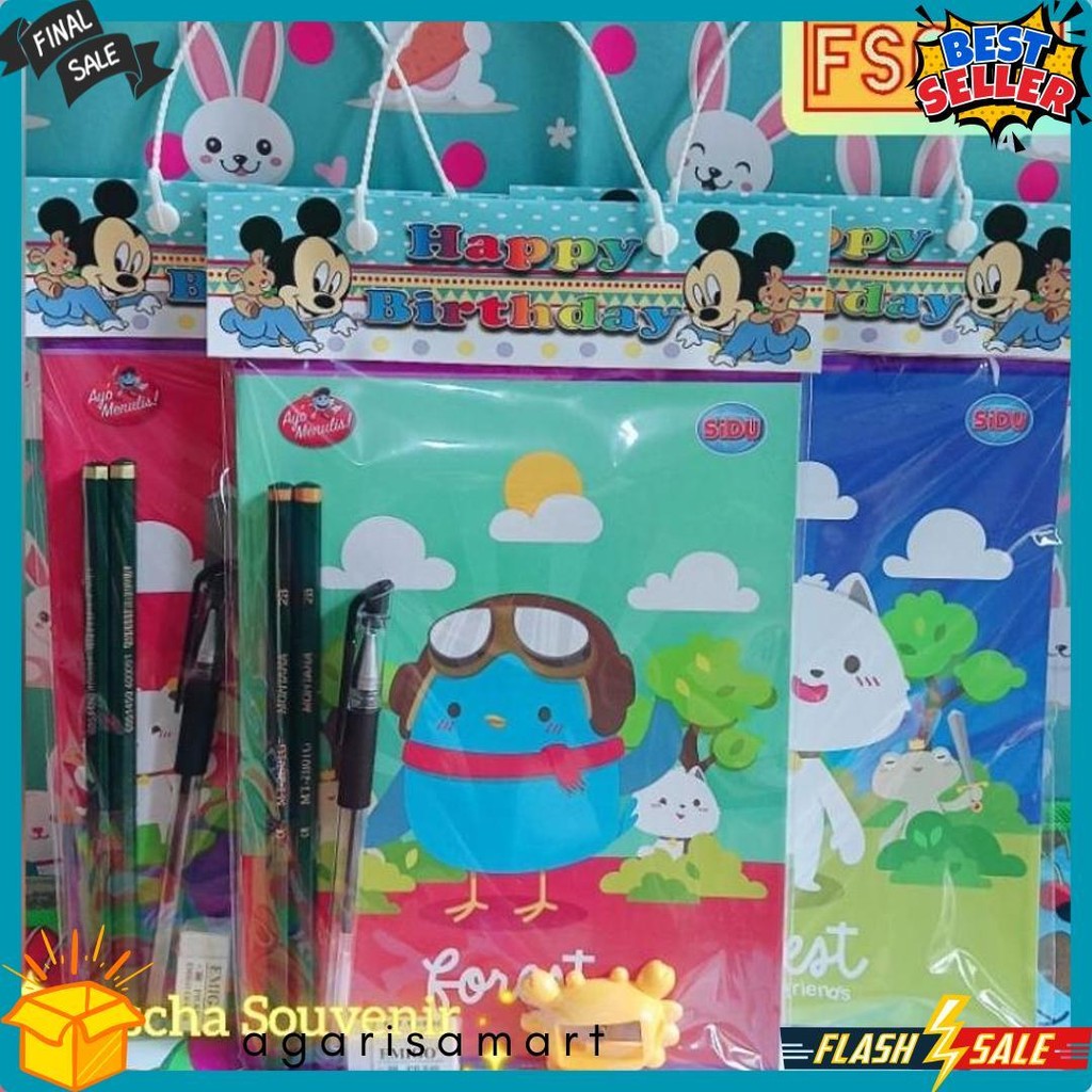 

Paket Hemat Fs076 (Isi 1 Paket) Bingkisan Ulang Tahun / Hadiah Lomba / Alat Tulis / Paket Alat Tulis Diskon Setengah Harga