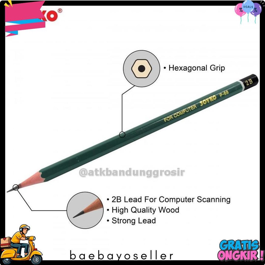 

Pensil Joyko P 88 2B Pensil Ujian Hexagonal - 1 Pack Diskon Setengah Harga