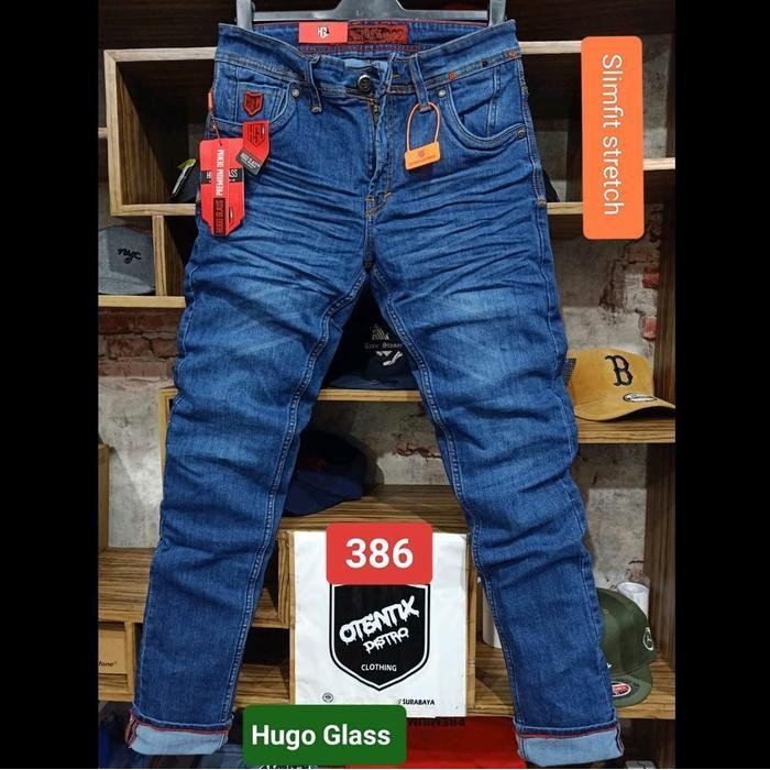 Oks Celana Panjang Jeans Hugo Glass Jack Morizz Original Keren Slimfit Stretch Pria Celanajeans