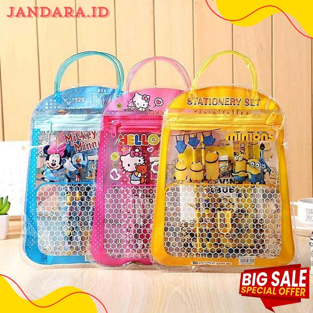 

[ Gs] Set Alat Tulis Anak Sekolah Motif Karakter Kartun / Stationary Set Free Bag / Tas Souvenir Stationary Terlengkap Dan Termurah