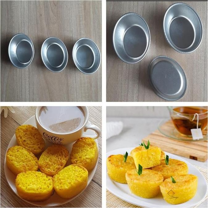 12Pcs Loyang Oval Bika Ambon Mini Cetakan Kue Press