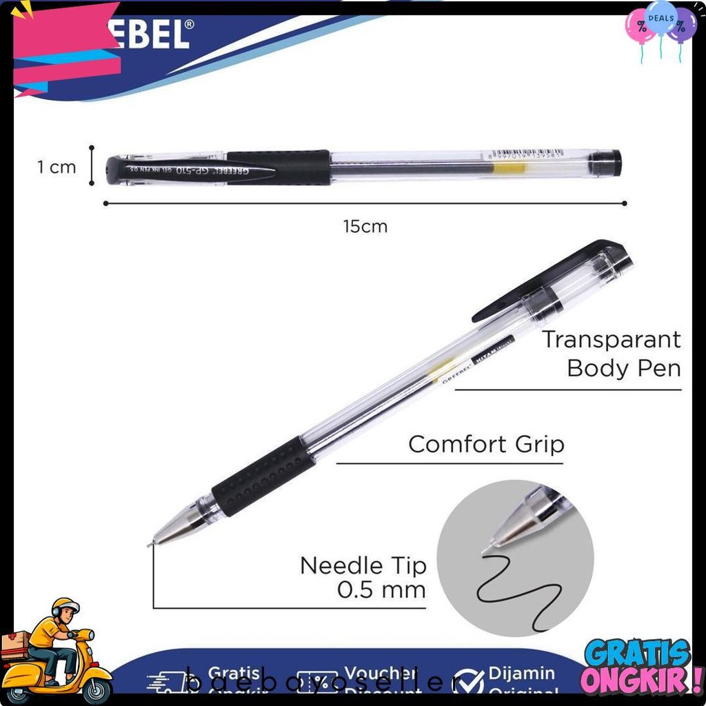 

Greebel Pulpen Gel / Gel Pen Gp- 510 Primary 0.5 Hitam (6Pcs/Set) Ballpen Gel Ballpoint Bolpen Bolpoin Pena Gel Flash Sale! Diskon Hingga 70%
