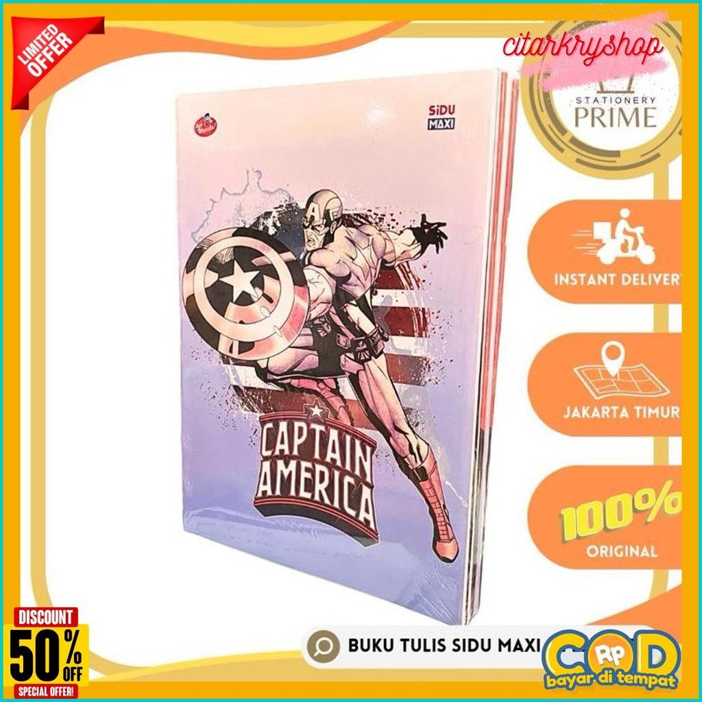 

Buku Tulis Sinar Dunia / Sidu Maxi 42 Lembar Campus Disney Princess Marvel (1 Pack Isi 5 Buku) Diskon Setengah Harga