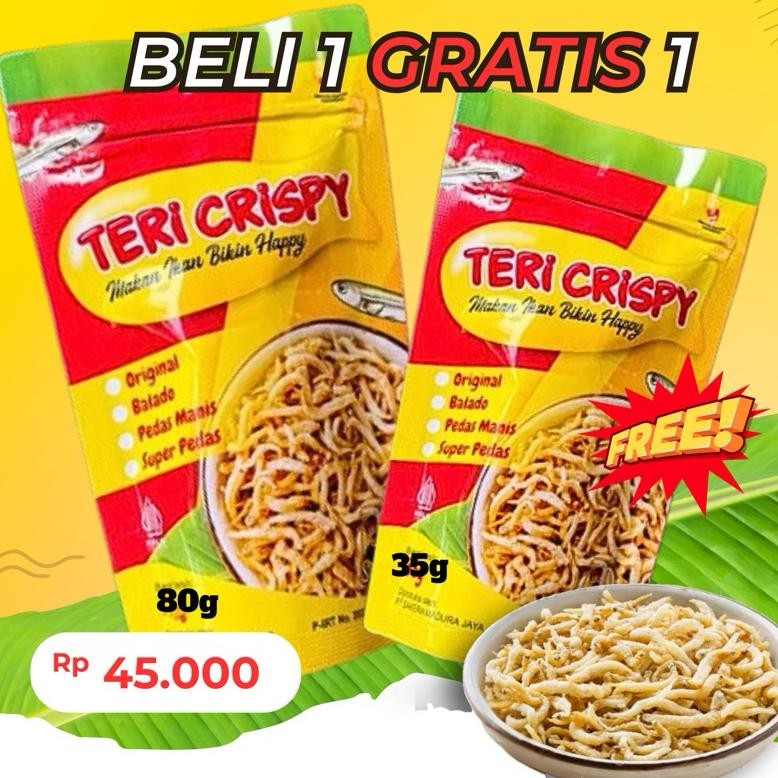 

SakeraBELI 1 1 TERI CRISPY NON MSG NON PENGAWET MPASI ANAK 80g+BONUS 35g