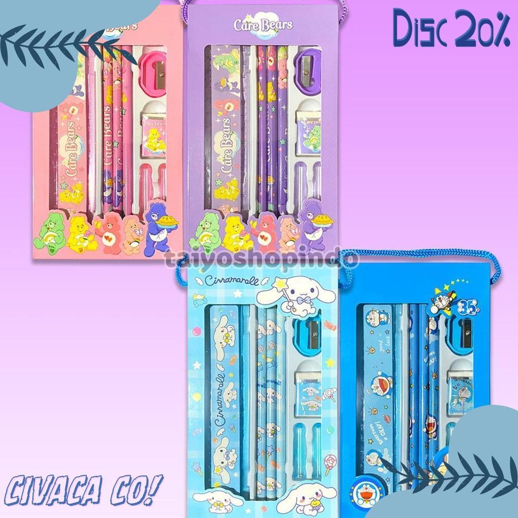 

Taiyo Alat Tulis Set Karakter Stationery Pensil Penghapus Rautan Penggaris Pencil Eraser Ruler Atk Diskon