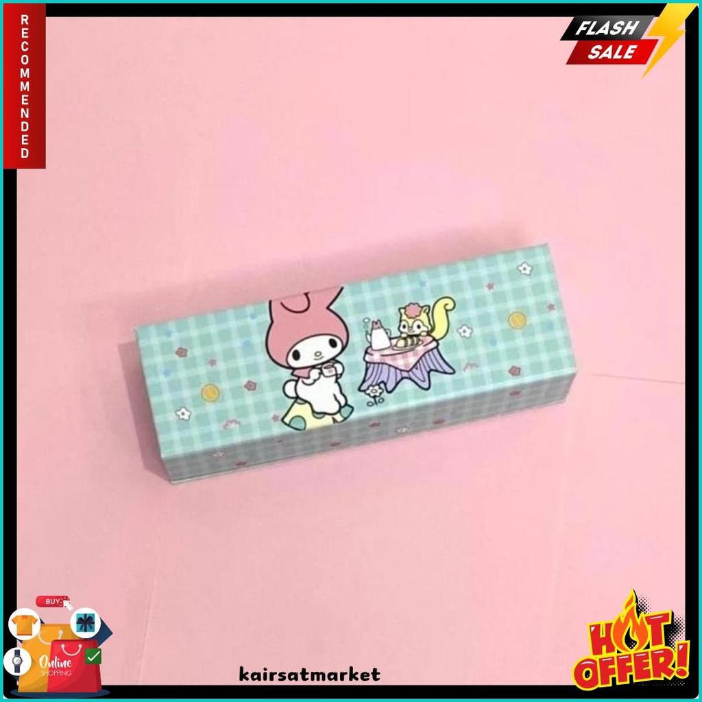 

(Mgnt Kecil) Kotak Pensil Pencil Case Magnet Karton Tebal Tanpa Sekat Muat Banyak Lucu Gambar Karakter Beruang Sanrio Kuromi Melody Diskon