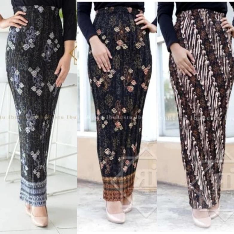 DF70>> rok plisket / rok plisket batik / rok bawahan kebaya  plisket batik / rok batik / motif mega 