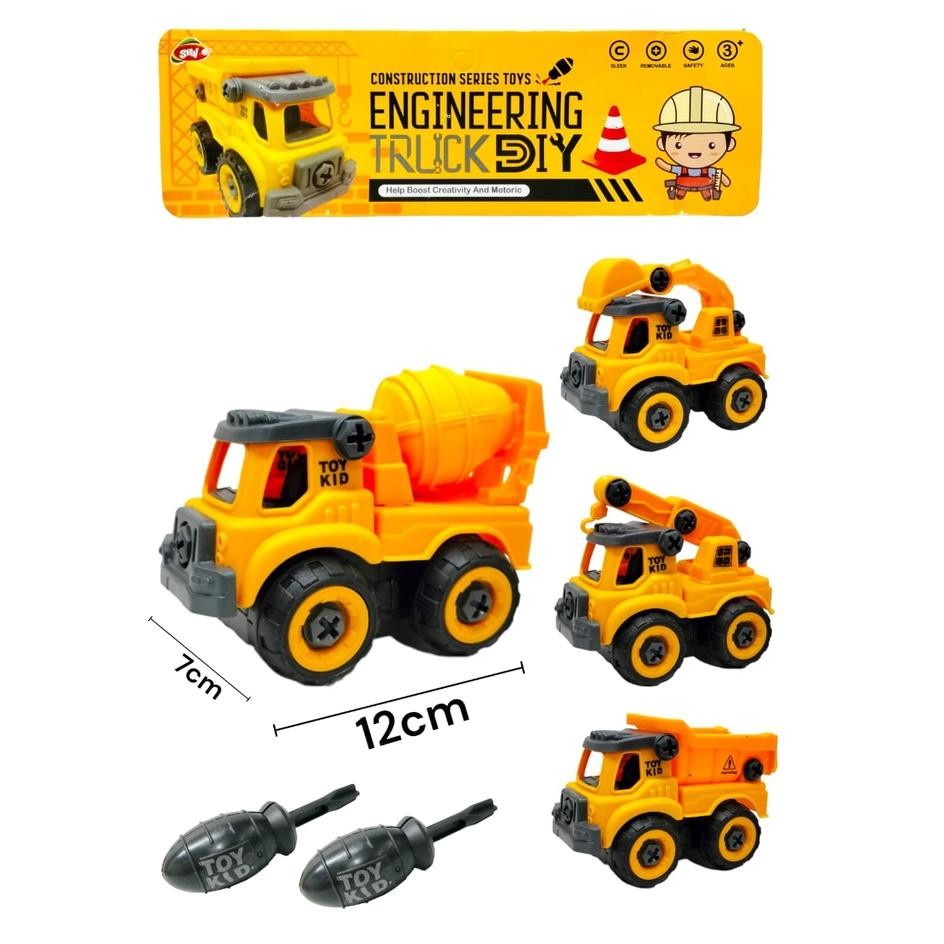 Limited - REDFIRE TOYS MAINAN EDUKASI TRUCK BONGKAR PASANG DIY SERI KONSTRUKSI ARMY PMK ISI 4 