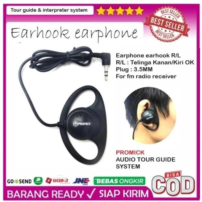 Original Earhook Earphone 3.5Mm Alat Bantu Dengar Tour Guide Tgs Receiver