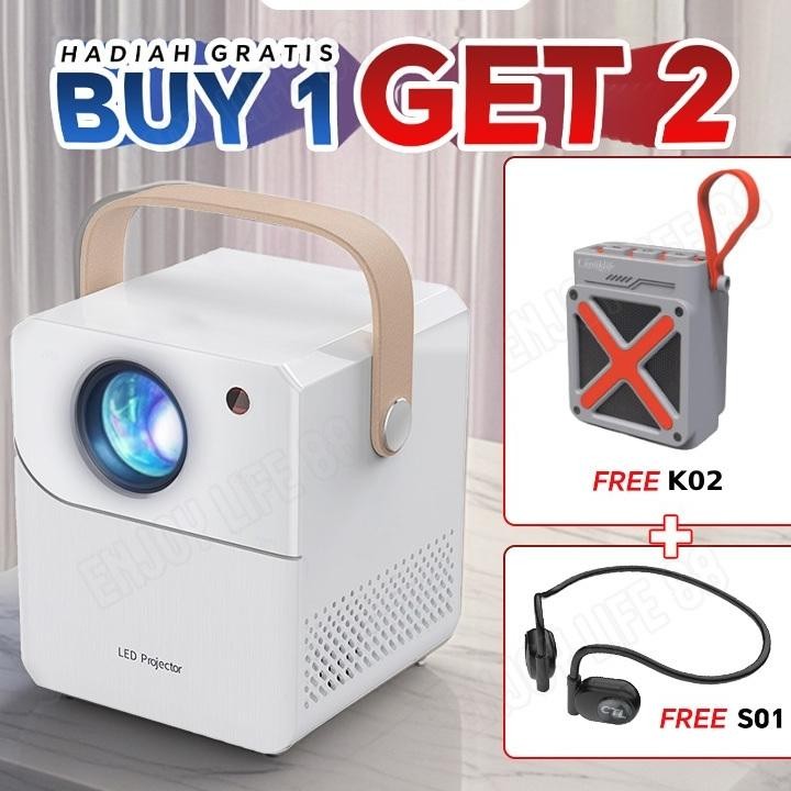 Mini Proyektor Cy303Pro Fokus Otomatis Android Tv 10P Smart Projector 6 Lumen Android 9.0 Proyektor 