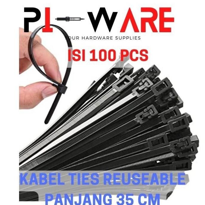 

Cable Tie Reusable Bisa Pakai Ulang Kabel Ties 35Cm 350Mm Isi 100 Pcs