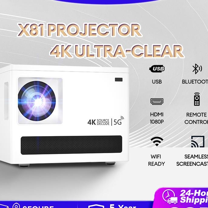 Proyektor Mini Android Portable Projector 4K Fhd 9 Lumens Untuk Mengajar Untuk Presentasl