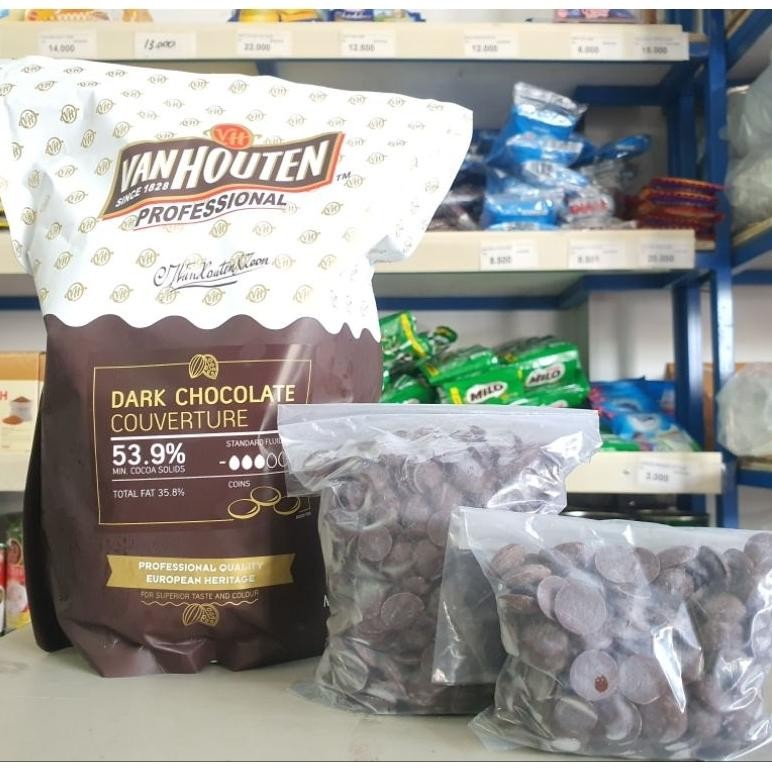 

Van Houten Couverture Dark Chocolate 53,9% / Coklat Couverture Van Houten 100Gr, 250Gr Nugi