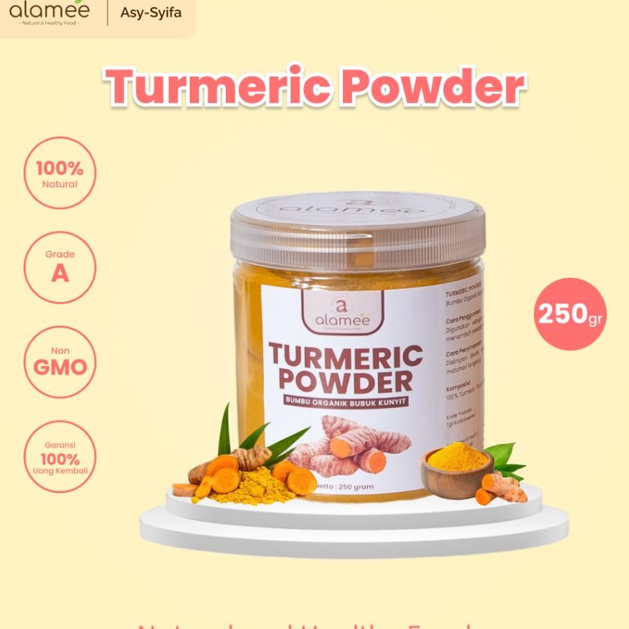 

Kunyit Bubuk Turmeric Powder Ground Bumbu Dapur Organnik Rimpang Rempah Murni Tanpa Campuran